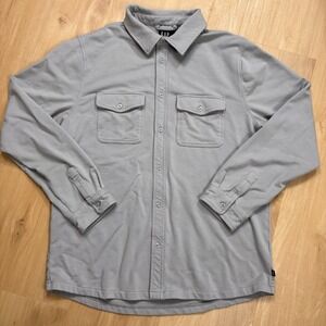 Gap Shirt XL Soft Long Sleeve Knit Button Down Grey GP006863 Cotton Spandex